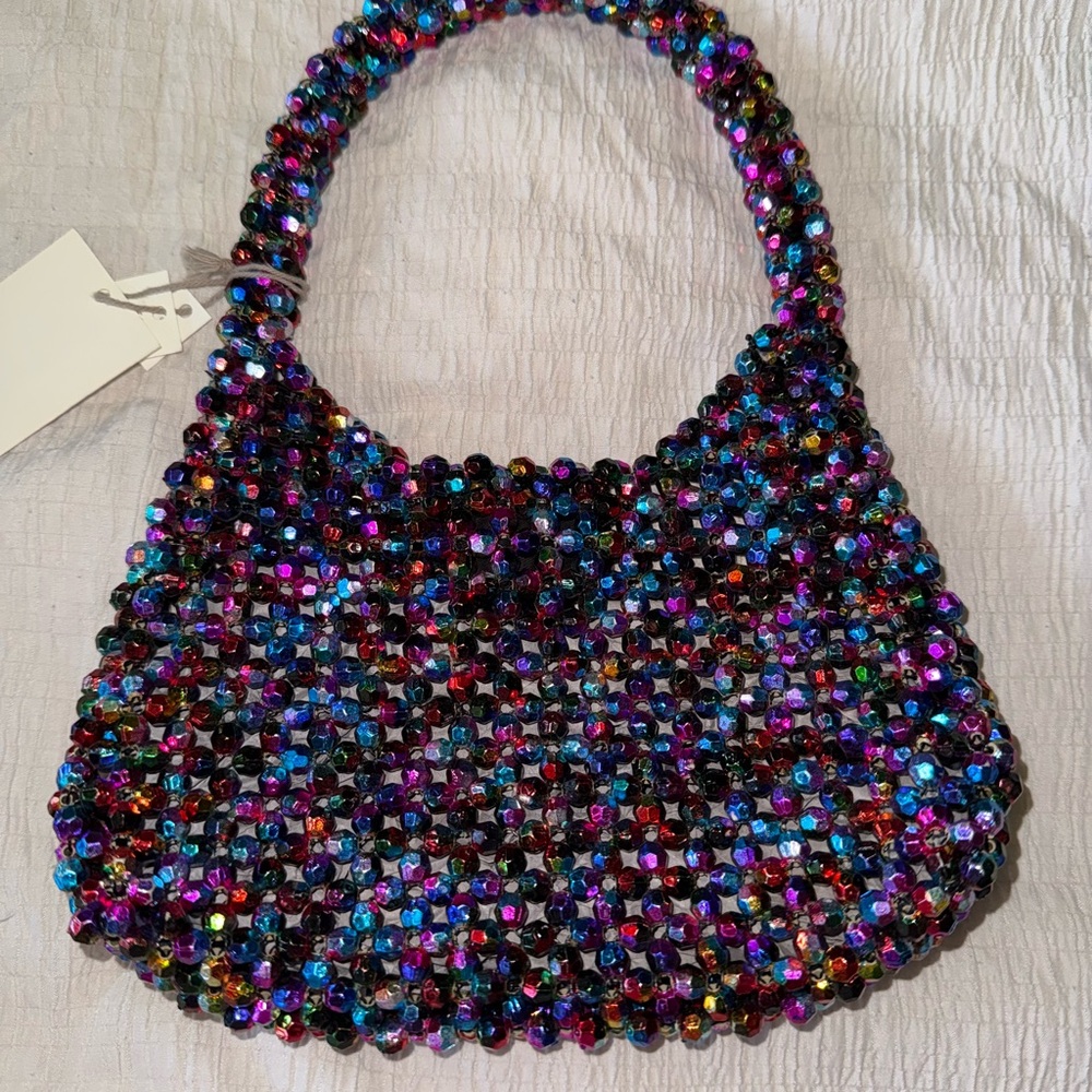 a new day Iridescent Beaded Shoulder Bag